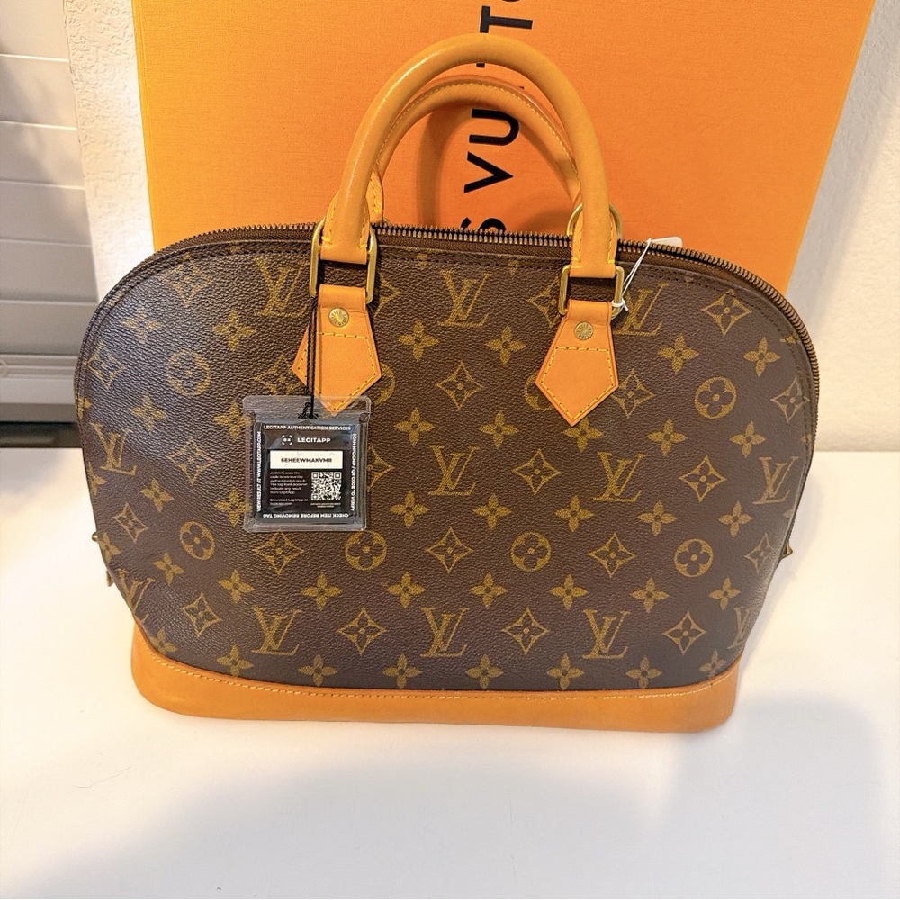 Louis Vuitton Monogram Alma Satchel in Brown and Tan